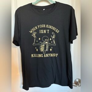 Women’s Black Skeleton T-Shirt Large